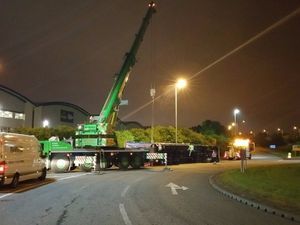 Supporting image for story: Black Country Route blocked after lorry rolls onto side in crash
