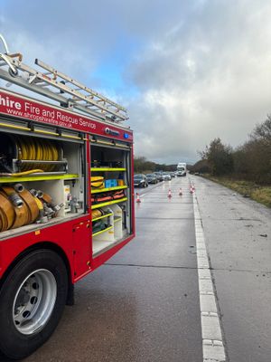 The M54 crash saw delays of up to an hour (Shropshire Fire and Rescue Service/Craig Jackson)
