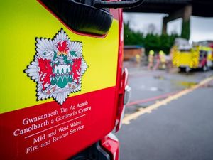 Supporting image for story: Fire crews from nine stations spent over 19 hours battling a barn fire at New Radnor.