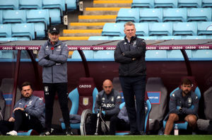Aston Villa manager Dean Smith (right) and assistant Richard O'Kelly on the touchline