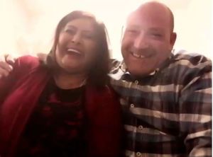 Raj Kumari and Mick McCann celebrate their win