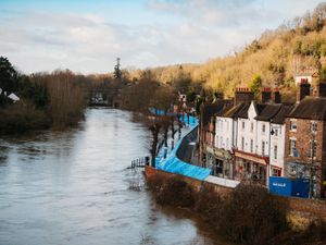Supporting image for story: Flood barriers being taken down in Ironbridge as river levels continue to fall