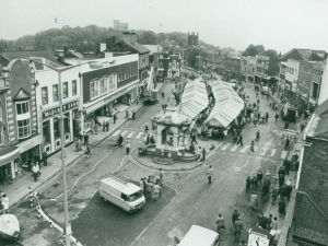 Dudley market place in 1982