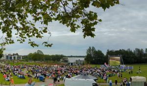 The big screen in Telford Town Park. Photo: Telford & Wrekin Council