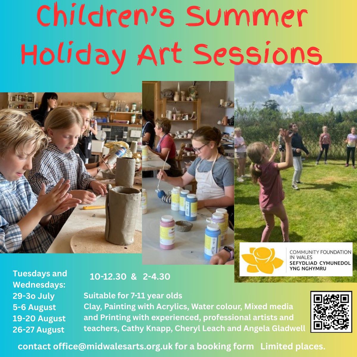 Mid Wales Arts: Summer holiday workshops for young people