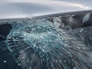 Baciu kicked in the police car's windscreen