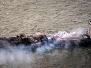 The Solong container ship drifting in the Humber Estuary