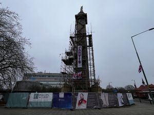 A British bulldog flag has been hung up on the Lord Hill column on Shrewsbury