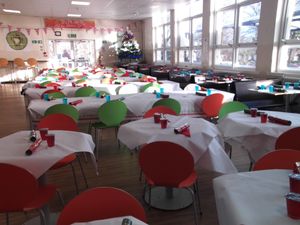 Dining Hall set up and ready