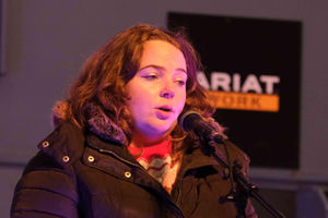 Llandrindod Wells’ Holly Richards brought festive joy to the Winter Fair with her singing