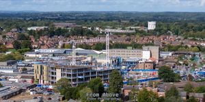 The progress on the site can be seen in this image captured by From Above Drone Photography.