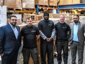 L-R: Yasin Shariff, staff members Mark Dugan, Daniel Chambers and Adrian Shields, and Imran Khandhia