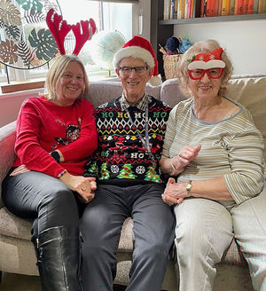 Residents and guests at HC-One’s Sedgley Court Care Home’s Christmas candy cane cavern