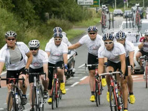 Supporting image for story: Ex-F1 ace Nigel Mansell in Shropshire on charity ride