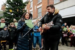Dave and Michelle Busby lead the Sea Shanty morale booster for the Wrekin Rowers