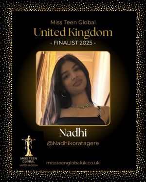 Nadhi will be competing in Miss Teen Global UK on 23 March.