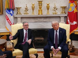 US President Donald Trump meeting Prime Minister Sir Keir Starmer in the Oval Office at the White House