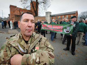 Supporting image for story: Veterans join protest at plan to build homes at Shrewsbury's Copthorne Barracks - video and pictures