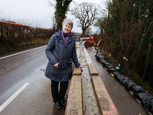 Supporting image for story: Landslip repair saga on road linking Shropshire and Powys set to stretch into fourth year