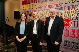 The event was hosted at the Mercure Telford Centre Hotel. 
From left are Kelly Riedel - events and training manager, Ruth Ross - chief executive of Shropshire Chamber, and Carl Jones - master of ceremonies for the awards. Picture: Jamie Ricketts