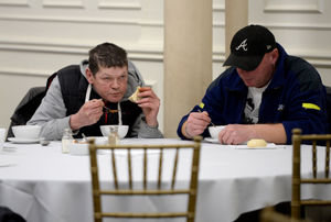 The first of three courses was soup