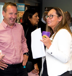 Michael Harte, MD of Bridge Cheese with event host Amy Bould, MD of Be Bold Media