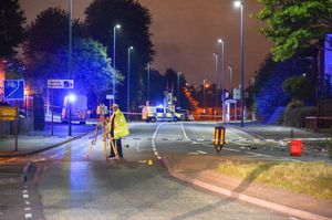 Collision investigators at the scene of the crash. Photo: SnapperSK