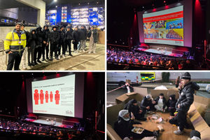 Pupils took part in The Big Sleep Out at Millennium Point, organised by youth homelessness charity St Basils.