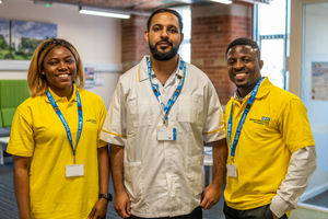 Healthcare volunteers at work