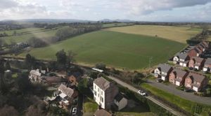 An aerial view of the application site in Hanwood Bank and the A488. Picture: White Ridge