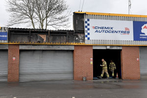 The fire damaged Chemix/Protyre autocentre in Wordsley after a severe blaze in March 2024