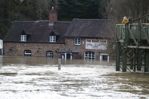 The Boat Inn at Jackfield near Ironbridge was flooded. Photo: Nick Potts/PA Wire