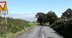 The western approach to the Mount Pleasant crossroads before the work started earlier this month