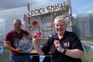 Phillip and Jackie Whittall of Eardisley and District Royal British Legion were at the show raising money and awareness with their Crock Smash