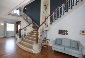 The impressive restored staircase at Neuadd Maldwyn. Picture: ClwydAlyn