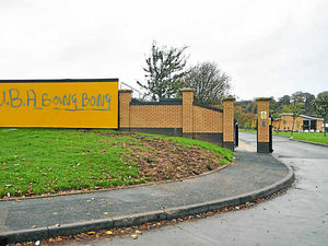 Supporting image for story: Wolves training ground daubed with West Brom graffiti