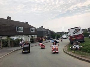 Supporting image for story: Drat, and double drat!: Gobowen neighbours hold lockdown Wacky Races