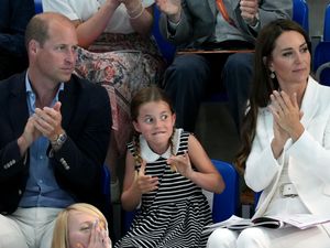 Supporting image for story: William, Kate and Charlotte begin Commonwealth Games day at the swimming