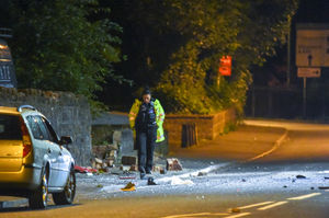 The aftermath of the crash in Stourport Road. Photo: SnapperSK