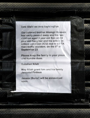 Tributes and a notice have been placed outside Everest Noodle House, Bradford Street, Walsall