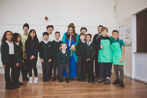 Maha Putri joined pupils for a traditional school cake and custard. 

Photo Credit: Małgorzata Starzewska