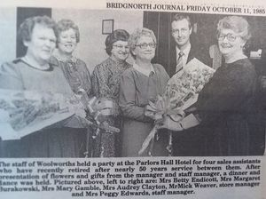 A retirement party at the store in 1985