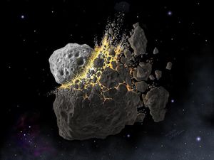 Supporting image for story: Asteroid collision could provide clues on tackling global warming – study