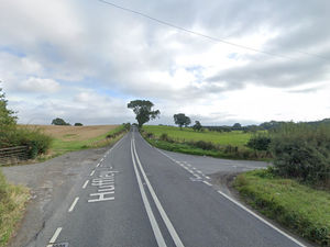 The crash happened in Huffley Lane, Shrewsbury, this afternoon (Thursday, March 13). Photo: Google 