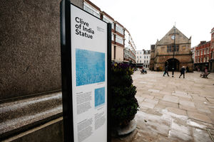 An 'interpretation board' has now been added to Shrewsbury's controversial statue of Clive of India.