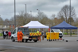Officials are at the site today setting up the temporary test centre