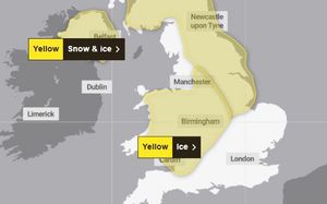 A yellow weather warning for ice is now in place after the region received a battering from Storm Goretti