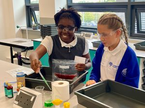 Hannah Moyo and Eva Bates from Crudgington primary school.