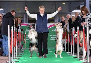 Mary Ray with her dancing dogs