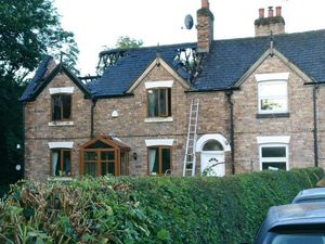 Supporting image for story: Blaze rips through roof of Llanfyllin house